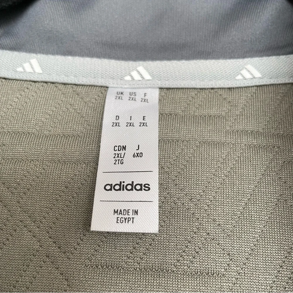 Men’s Adidas Adi Pattern 1/4 Zip Sweatshirt Silver PBL Size 2XL